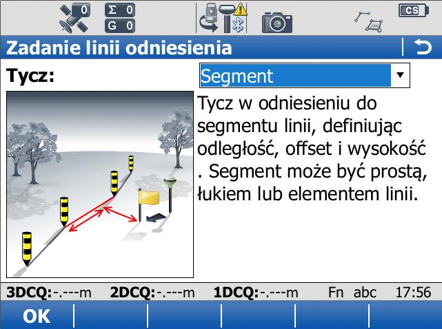 D): szybka linia (3D) oparta na dwóch punktach wybranych z