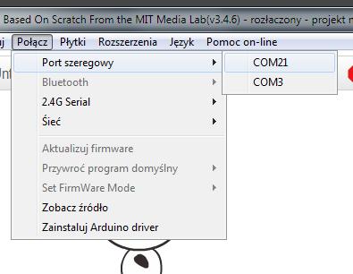 Klikamy w ten port, tak by został zaznaczony ptaszkiem.