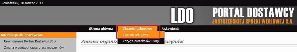 Kolumna Numer: po wejściu na numer zlecenia możliwe tworzenie Protokołu usług Status: oznacza w jakim stanie jest