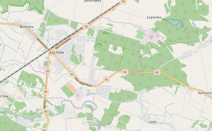 Rysunek 3 Przebieg linii kolejowej na terenie gminy Łochów Źródło: www.googlemaps.pl 3.