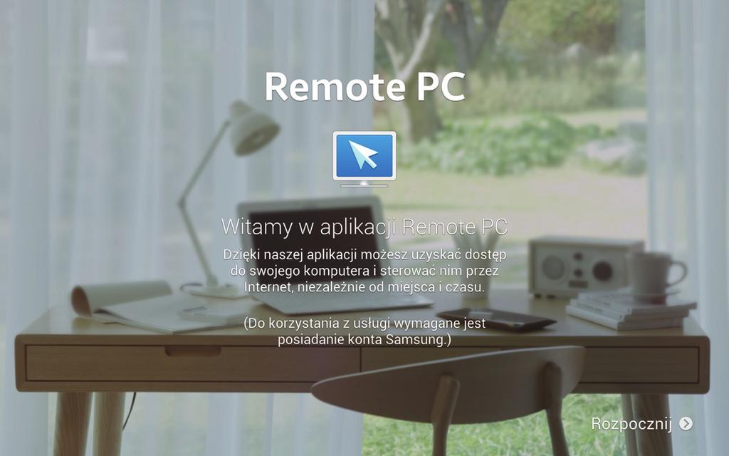WWW i sieć Remote PC Za pomocą tej aplikacji można wyświetlić i sterować ekranem komputera za pośrednictwem urządzenia po połączeniu urządzenia i komputera w sieci Wi-Fi lub sieci lokalnej.