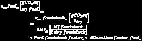 gco 2eq /MJ, przeprowadza się w następujący sposób: gdzie Emisję na suchą tonę surowca oblicza się w następujący sposób: 3.