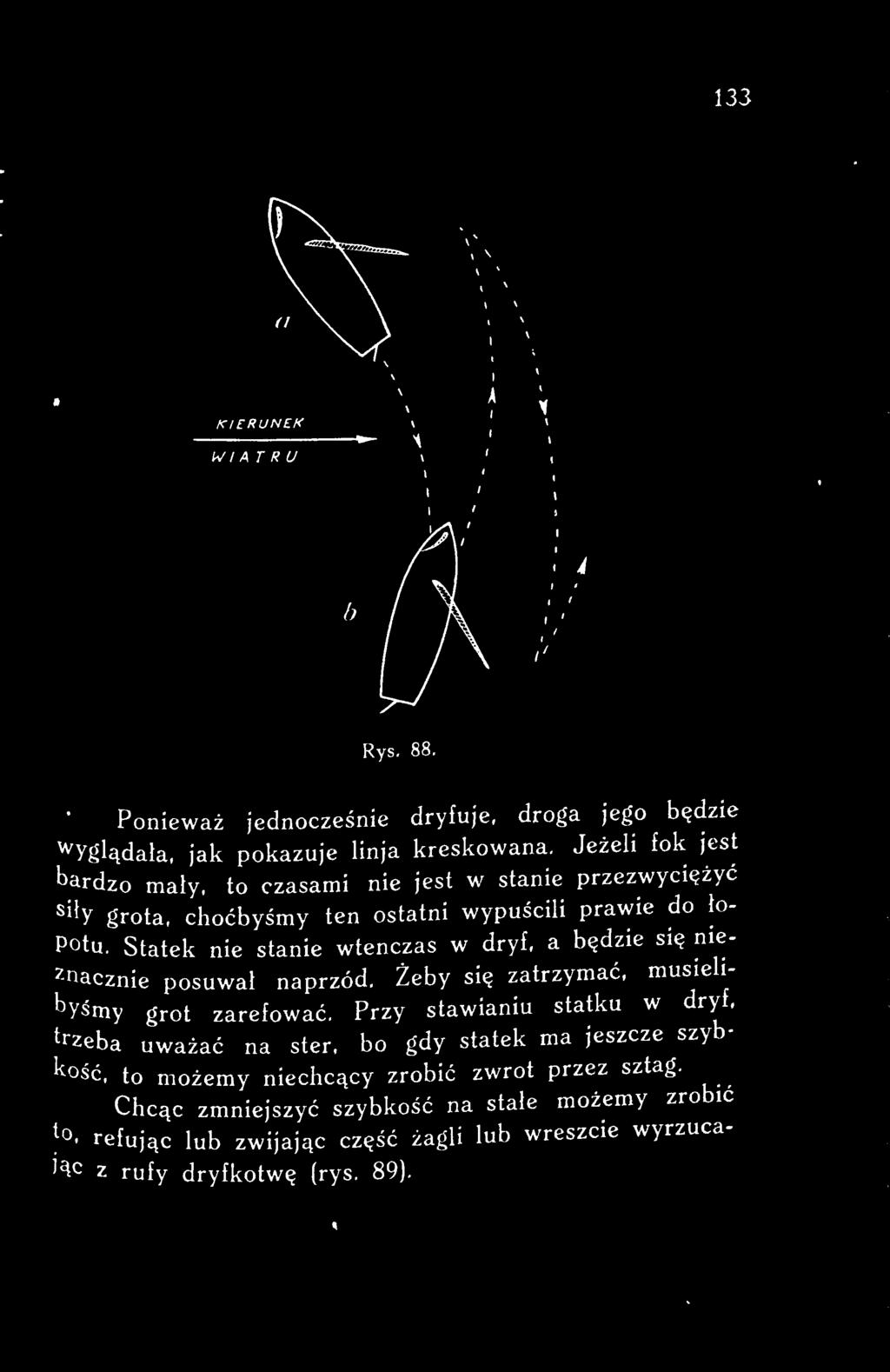 Żeby się zatrzymać, musielibyśmy grot zarefować. Przy stawianiu statku w dryf.