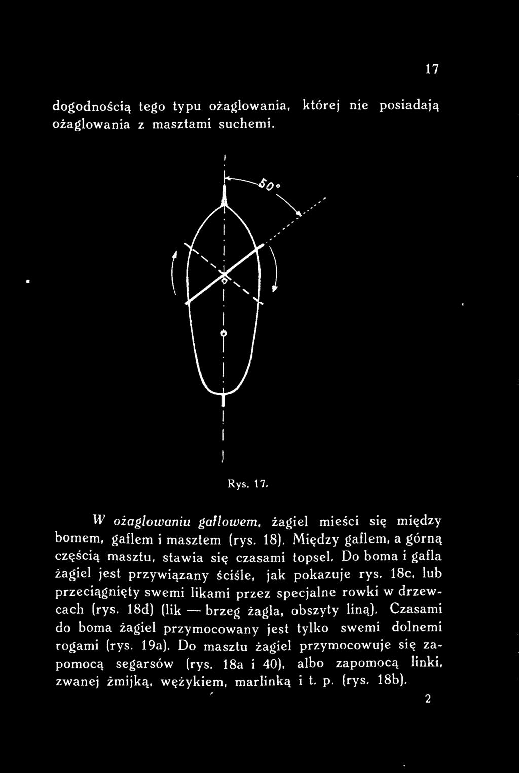 18c, lub przeciągnięty swemi likami przez specjalne rowki w drzewcach (rys.