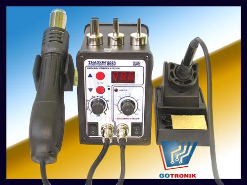 Infomacje o podukcie Utwozo 20-10-2017 868D Stacja lutownicza + HOT-AIR na goące powietze 2w1 Zaoxin Cena : 260,00 zł N katalogowy : 868D Poducent : Zhaoxin Dostępność : Dostępny Stan magazynowy : <