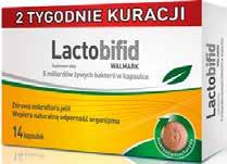 Lactobifi d Walmark zawiera osiem różnych szczepów bakterii, w bardzo wysokiej koncentracji: miliardów bakterii w kapsułce.