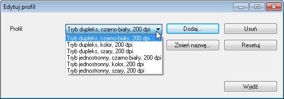 Aby załadować profil, 1. Wybierz w zakładce Image (Obraz) okna dialogowego ulubiony profil z listy Profiles (Profile). 2.