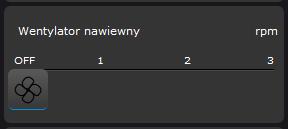 TRYB WYWIEW - reguluje pracę tylko wentylatora wywiewnego. Wybór biegów 1,2,3 lub Wył / OFF.