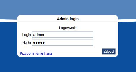 1 Podstawowa konfiguracja Zmiana hasła Po wejściu do sklepu zaloguj się jako administrator. Dopisz do adresu swojego sklepu /adminpanel.aspx (np. www.sklep.pl/adminpanel.