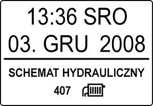 W pierwszym wierszu znajduje się skrócona nazwa parametru, w drugim wierszu znajdują się graficzne symbole, wartość parametru oraz ikona informująca o sposobie zmiany wartości (analogowo lub cyfrowo).