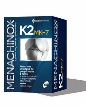 łamliwości kości, dlatego istotne jest by organizm otrzymywał wystarczającą jej ilość. Dlaczego warto wybrać Menachinox K2 MK-7?