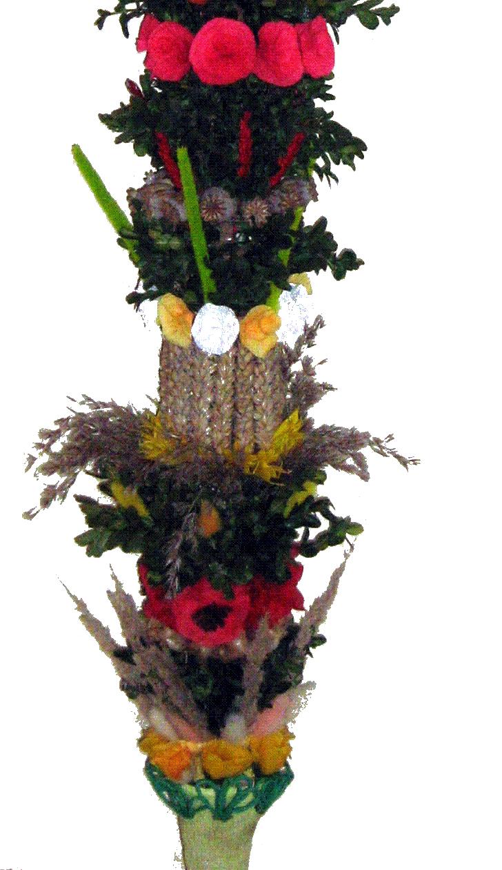 Robi się je z gałązek wierzby pokrytych baziami i ozdabia suszonymi lub bibułkowymi kwiatami.
