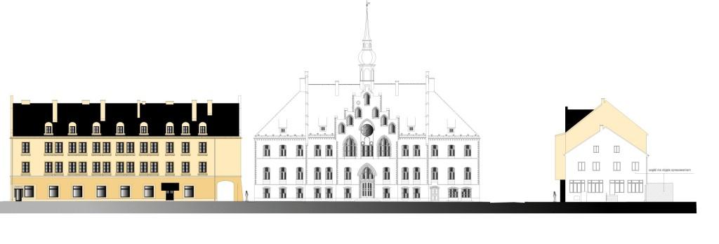 Rysunek 4 Projekt pierzei południowej przy Placu Daszyńskiego Źródło: opracowanie własne Istotą programu rewitalizacji nie jest wyłącznie odnowa, czy też modernizacja elewacji budynków.