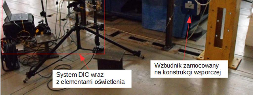 DIC-2D, dla różnych stanów ramy: I wariant rama nieuszkodzona, II wariant uszkodzone dwa węzły ramy tj.