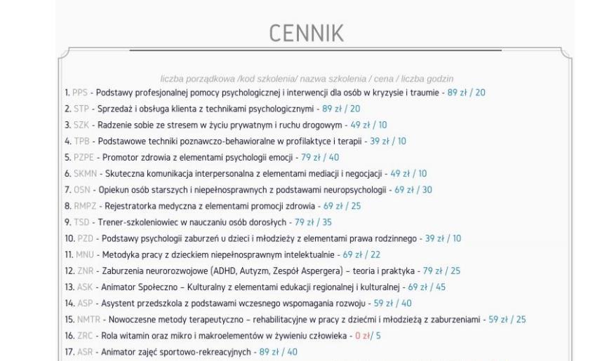 [27/30] Poszukiwanie instytucji szkoleniowych Rysunek 53. Cennik kursów Innym znanym portalem prowadzącym szkolenia przez Internet jest www.nbportal.pl.