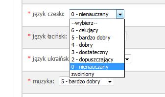 Pomiędzy kolejnymi przedmiotami można przechodzić naciskając na klawiaturze Tab.