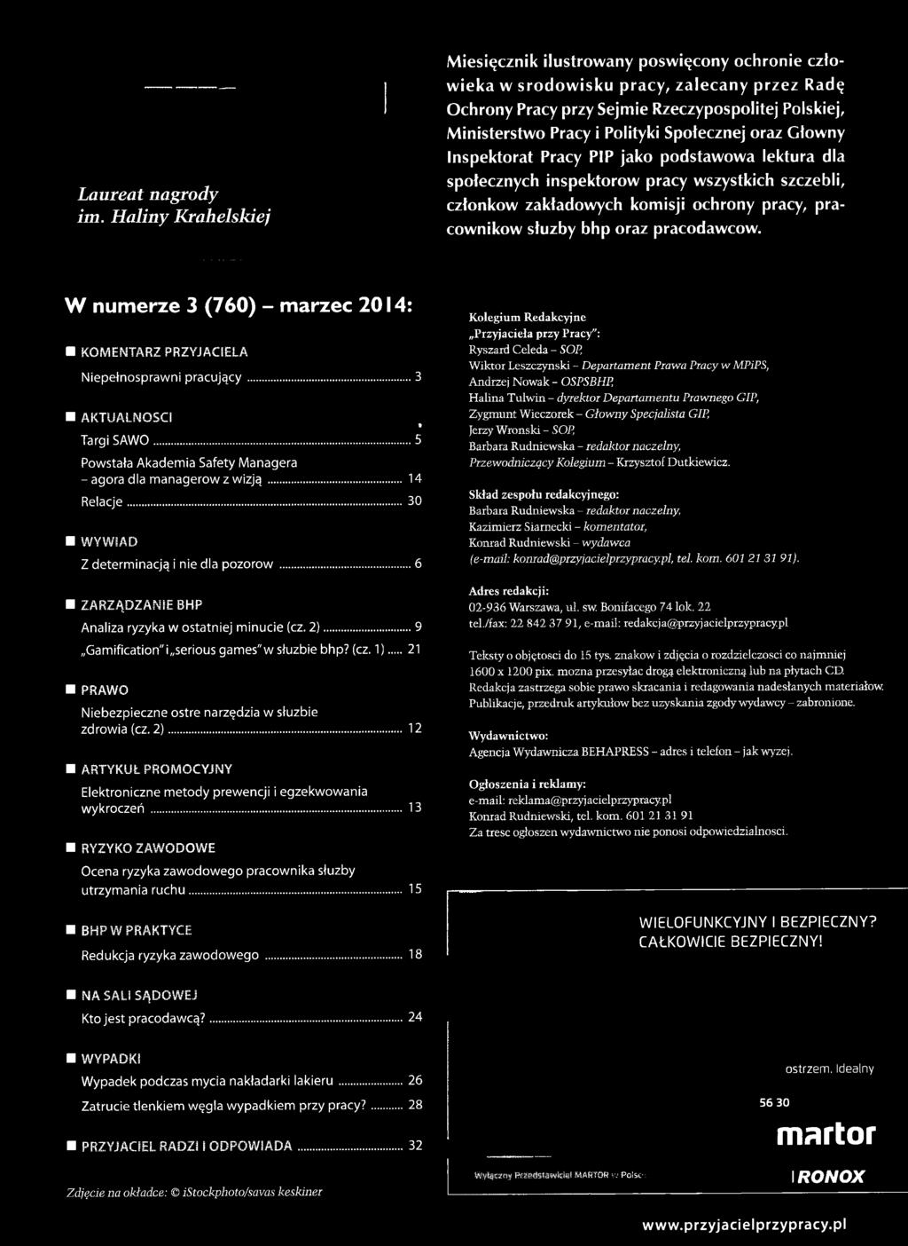 Spotecznej oraz Gtovvny Inspektorat Pracy PIP jako podstawowa lektura dla spotecznych inspektorow pracy wszystkich szczebli, czlonkow zakladowych komisji ochrony pracy, pracownikow sfuzby bhp oraz