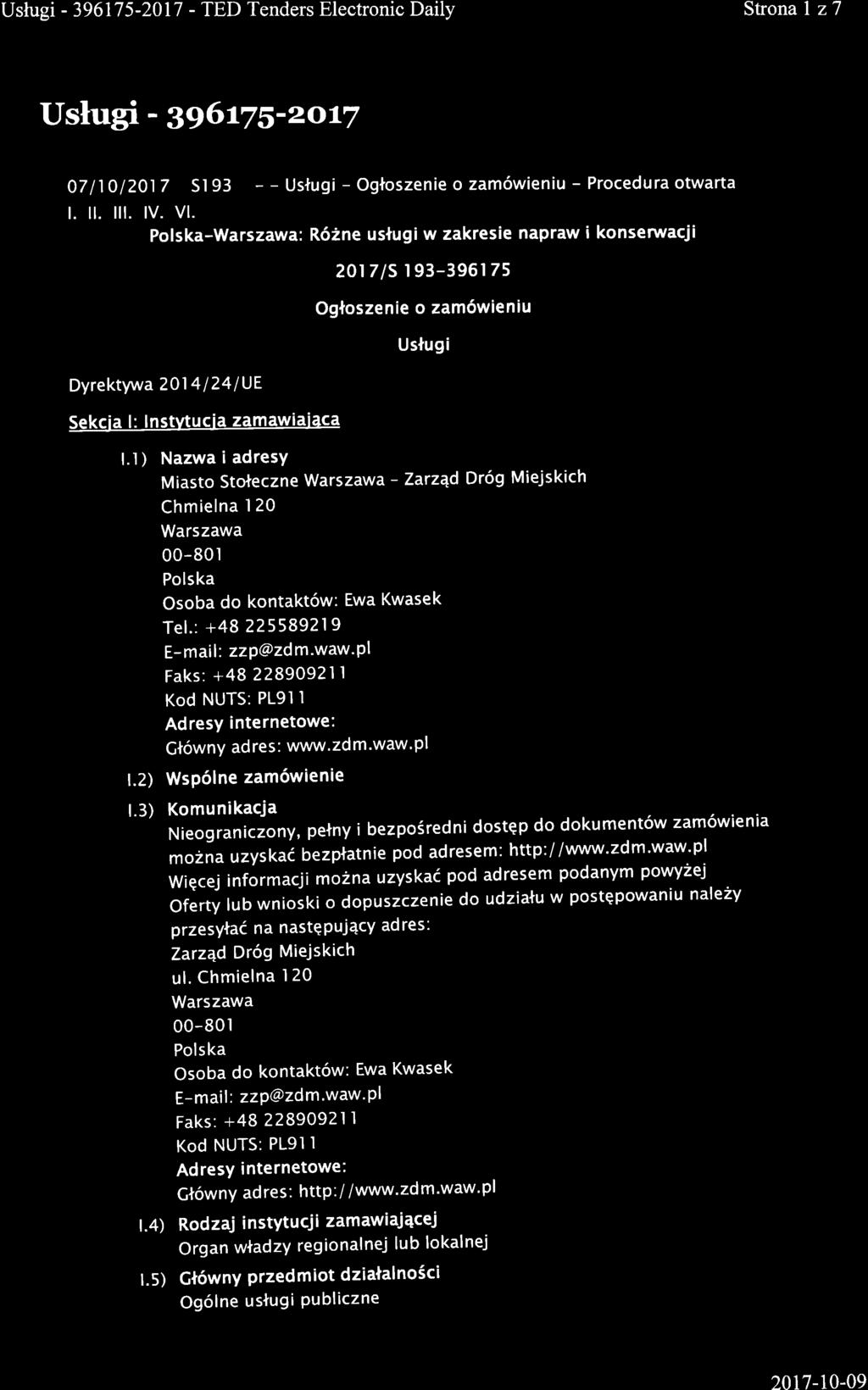 Strona I z7 Uslugi - B961175-2o117 07l1Ol2O17 Sl93 -