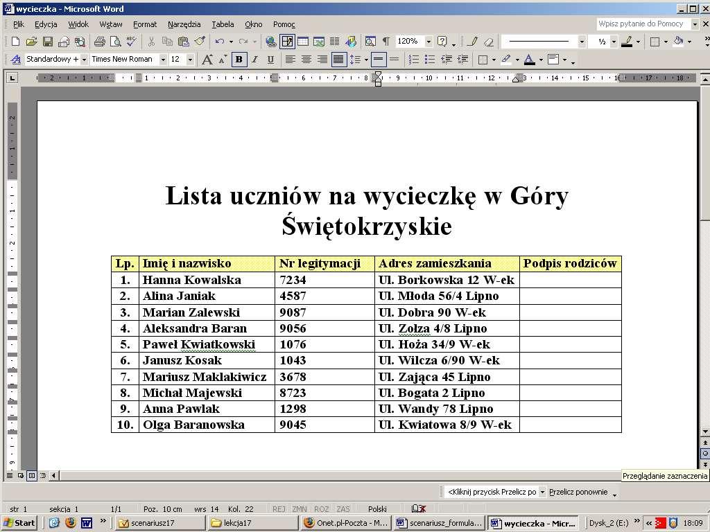 Rozwiązanie ćwiczenia 4. 1. Plik / Nowy. 2.