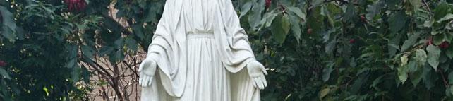 On Memorial Day each year, by the statue, we pray and we remember our hero parishioners who fought in many different corners of the world for peace and freedom, and have sacrificed their