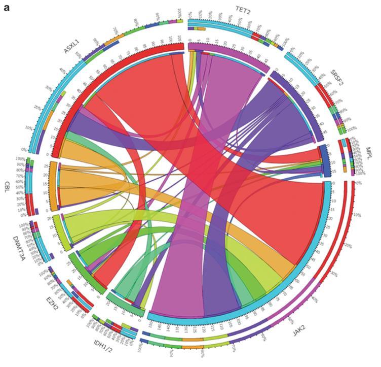 Mutacje genów zaangażowanych w mechanizmy epigenetyczne w MF Procesy potranslacyjnej modyfikacji histonów ASXL1, 10-35%, neg EZH2, 7-10%, neg Procesy metylacji DNA TET2 DNMT3A IDH1/2, 5%, neg mrna