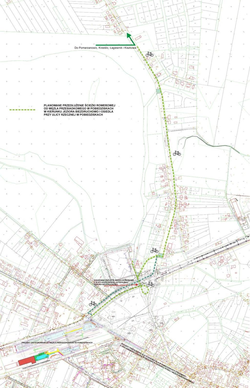 Ścieżki rowerowe i podziemne przejście w Pobiedziskach W dniu 05.04.2017 roku podpisano umowę z firmą STRABAG Sp. z o.o. na budowę ścieżki rowerowej od Zintegrowanego Węzła Przesiadkowego w Pobiedziskach w rejonie szkoły i przedszkola oraz parkingu przy ul.