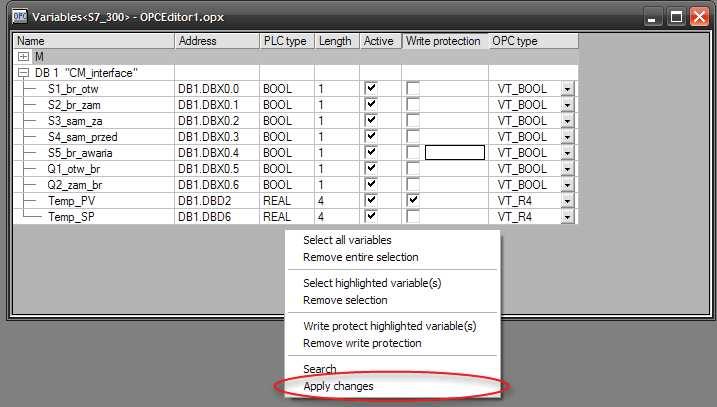 Po zaznaczeniu wybieramy Apply changes.