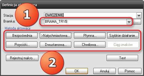 : Rys. 65. Wybór rodzaju aktywatora dla obiektu.