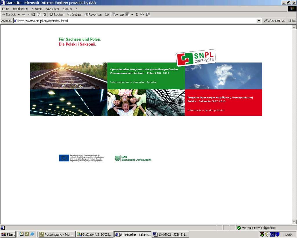 5.2 Nowe Media 5.2.1 Strona internetowa Program Operacyjny prezentowany jest opinii publicznej na stronie internetowej www.sn-pl.eu.