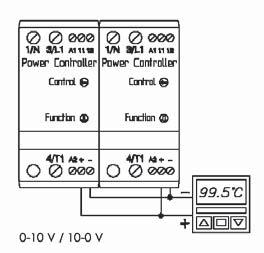 Napięcie izolacji: Z sieci do obwodu sterowania : 2,5 V AC Zasilanie do obwodu sterowania : 500 V AC Selection of control signal The type of control signal,current,voltage or Potentiometer,can be