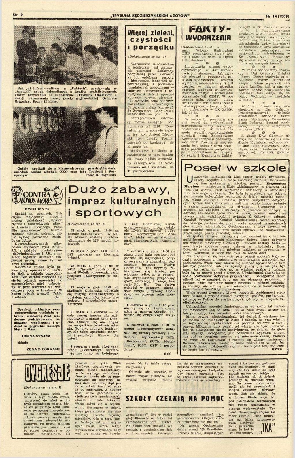 TRYBUNA KfDEflYNSfttCH AOTÓW Węce elen, cystośc porądku {Dokońcene Jak już nformoalśmy Faktach", prebyała Aotach" grupa dennkary krajó socjalstycnych, który pryjechal na aprosene Trybuny Opolskej"