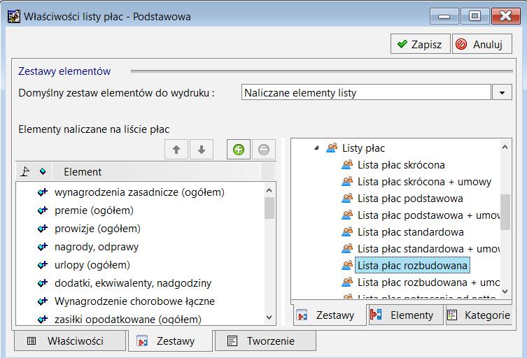 Następnie przechodzimy na zakładkę Tworzenie, gdzie należy wybrać sposób tworzenia listy płac.