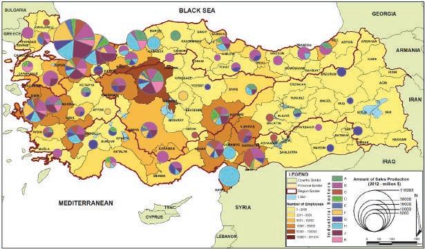 8 Kadir Temurçin sector with USD 58 billion in production sales, iron-steel industry sector with USD 43 billion production sales and food, beverage and tobacco processing industry sector with USD 4