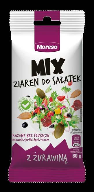 1-00060SA 0 5 902729 0473 > którą można zabrać do szkoły, MORESO Słonecznik prażony z solą himalajską 60 g Słonecznik prażony z solą himalajską 0 x 7
