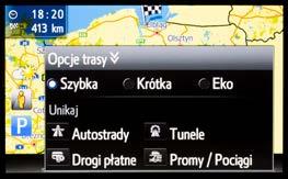 System zacznie prowadzenie do miejsca docelowego.