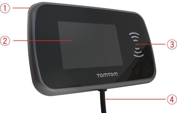 Zawartość opakowania TomTom PRO 2020 1. Przycisk wyświetlacza 2. Wyświetlacz 3.