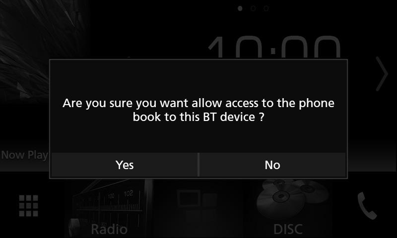 Sterowanie Bluetooth Krok 3: Przenoszenie książki telefonicznej 1 Wybrać, jeśli chce się przenieść dane ze swojej listy kontaktów książki telefonicznej.