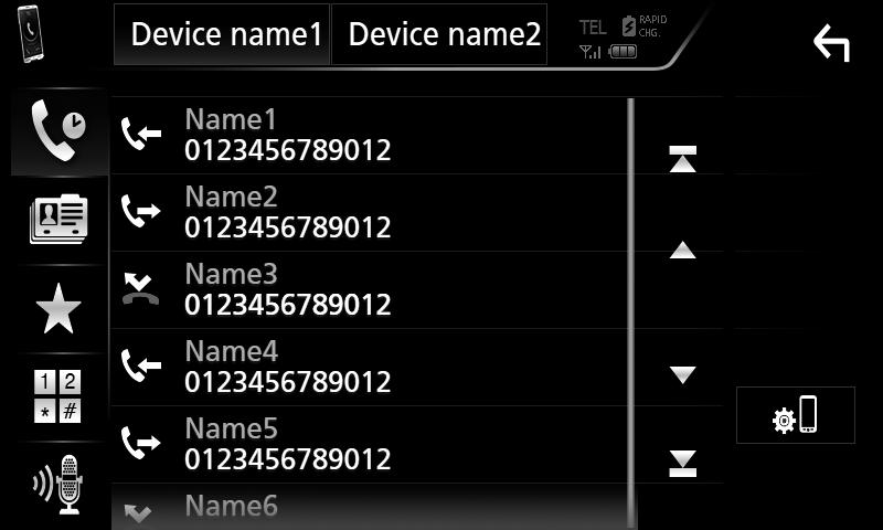 Można korzystać wyłącznie z funkcji zestawu głośnomówiącego Apple CarPlay lub Android. ÑÑNawiązywanie połączenia 1 Dotknąć [Û]. hhwyświetlony zostanie ekran Hands Free.