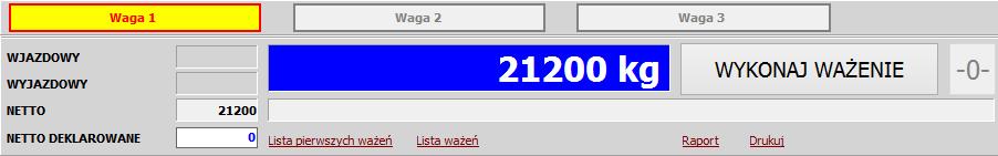 4.3.3 Wydanie/przyjęcie produktu W podstawowej konfiguracji programu oprócz numeru rejestracyjnego, kontrahenta i produktu użytkownik przed wykonaniem ważenia powinien wybrać czy będzie wydanie