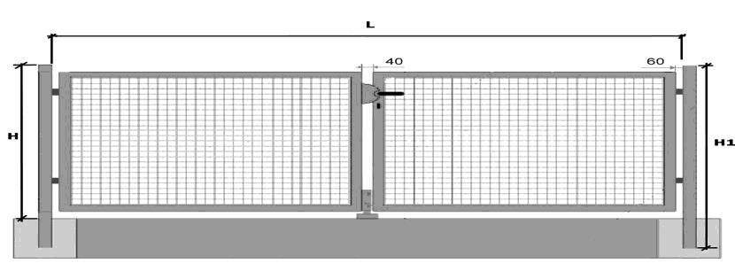Typu bramy (60 60mm, 80 80mm, 1 1mm) Wypełnienie: Alternatywa 1: pręt profil JAKL mm Alternatywa 2: wypełnienie krepowana siatka 50 50 4mm Alternatywa 3: panel GALAIA, MERKUR
