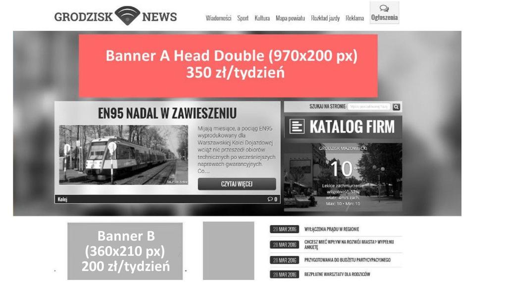 Wszystkie banery reklamowe wyświetlają się w systemie rotacyjnym.