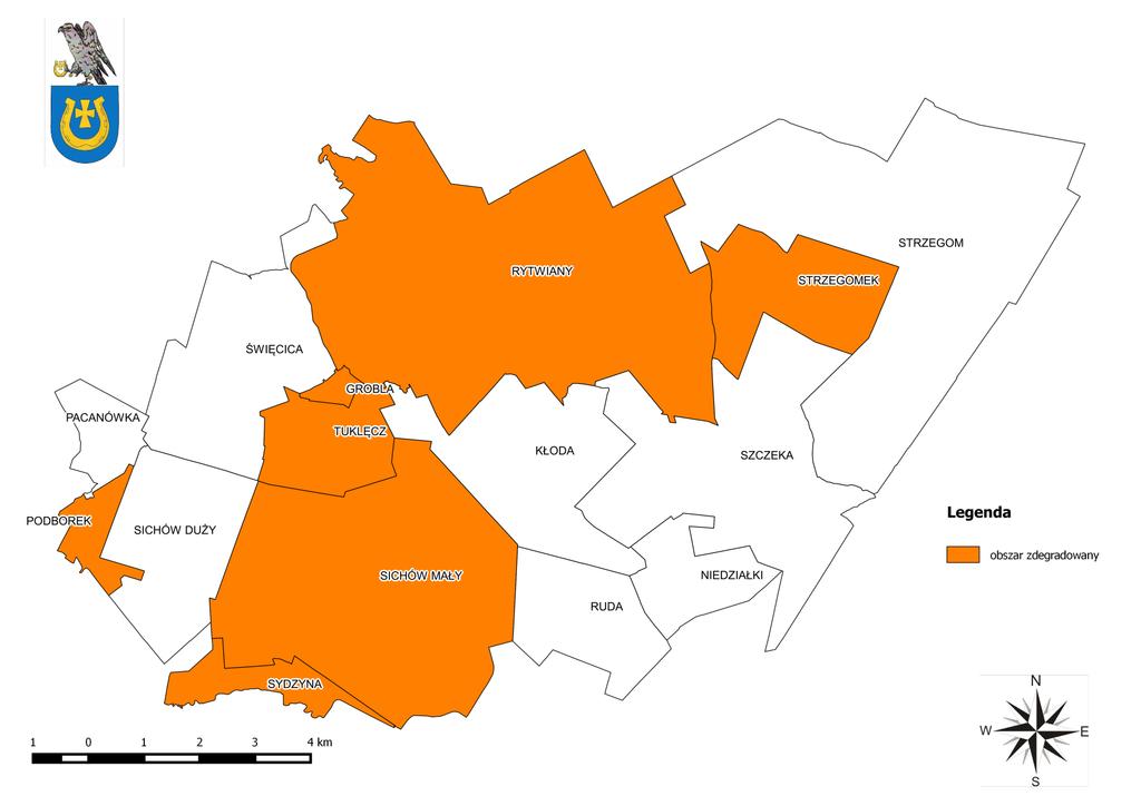 Mapa 11 Granice wyznaczonego obszaru zdegradowanego