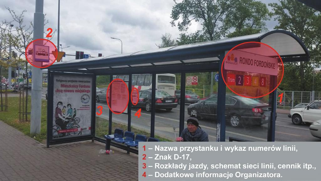 Rys. 1. Informacja pasażerska na przystanku Rys. 2. Informacja pasażerska wewnątrz pojazdu także zaburzali odczyt przejazdu (nawet całkowicie wyłączając nadajnik).