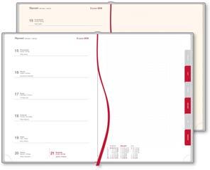 notatnik na prawej stronie) Wymiary kalendarza 20,5 x 28 cm, 152 strony Papier offset 80g/m² biały lub chamois (kremowy) Kalendarium: