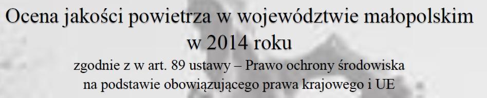 Stan jakości powietrza Na podstawie opracowania WIOŚ w