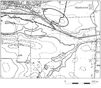 RAPORT 8 Ryc. 1. Staw, stan. 3, gm. Czarnożyły, woj. łódzkie. Lokalizacja stanowiska Fig. 1. Staw, site 3, Czarnożyły commune, łódzkie voivodeship.