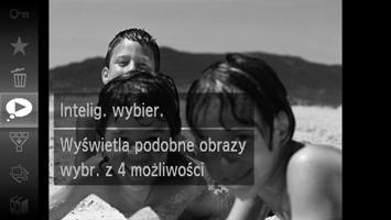 Przesuń dźwignię powiększenia w kierunku symbolu g, aby ograniczyć powiększenie, lub przytrzymaj ją w tym położeniu, aby powrócić do trybu wyświetlania pojedynczych zdjęć.