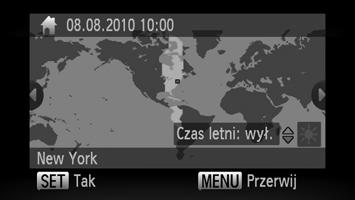 Podczas ustawiania tej funkcji po raz pierwszy potwierdź prawidłowość informacji wyświetlanych po lewej stronie ekranu, a następnie naciśnij przycisk m.