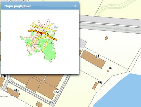 Przesunięcie w oknie mapy poglądowej: Jest także