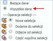 musimy wybrać opcję wszystkie dane